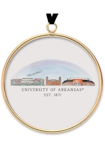 Arkansas Razorbacks Skyline Brass Ornament