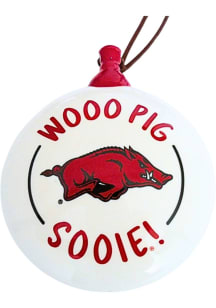 Arkansas Razorbacks Logo Ceramic Puff Ornament