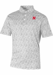 Columbia Nebraska Cornhuskers Mens Grey Heat Seal Westside Country Short Sleeve Polo