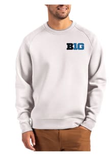 Mens Big Ten Grey Cutter and Buck Roam Crew Sweatshirt