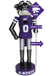 Purple K-State Wildcats 12in Mascot Nutcracker Decor