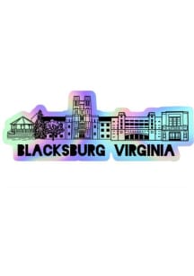 Blacksburg Holographic Skyline Stickers - Black