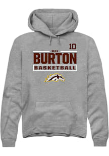 Max Burton Western Michigan Broncos Mens Grey NIL Stacked Box Player Hood