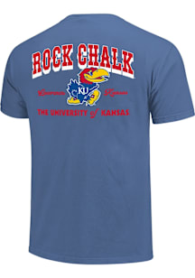 Kansas Jayhawks Blue Drawn Jayhawk Short Sleeve T Shirt