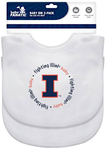 2pk Illinois Fighting Illini Baby Bib - Orange