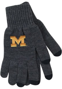 Michigan Wolverines LogoFit Smart Touch Mens Gloves - Dark Grey