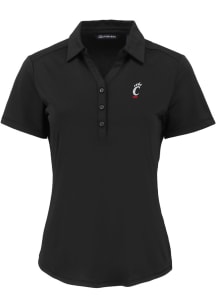 Womens Cincinnati Bearcats Black Cutter and Buck Forge Eco Polo Short Sleeve Polo Shirt