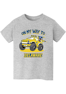 Vive La Fete Delaware Fightin' Blue Hens Youth Grey On My Way Short Sleeve T-Shirt