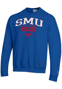 Champion SMU Mustangs Mens Blue Pill Alumni Powerblend Long Sleeve Crew Sweatshirt