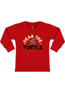 Maryland Terrapins Toddler Red Team Chant Fear The Turtle Long Sleeve T-Shirt
