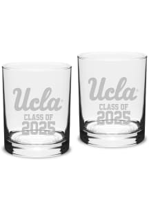 White UCLA Bruins Campus Crystal Class of 2025 Set of 2 Rock Glass