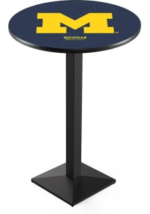 Black Michigan Wolverines Square Base Pub Table