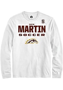 Drew Martin Western Michigan Broncos White NIL Stacked Box Long Sleeve Player T Shirt