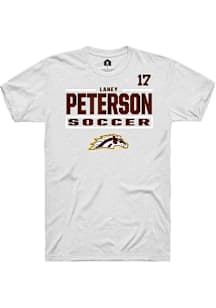 Laney Peterson Western Michigan Broncos White NIL Stacked Box Short Sleeve Player T Shirt