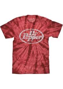 Dr Pepper Crimson Tie Dye Logo Short Sleeve Fashion T Shirt