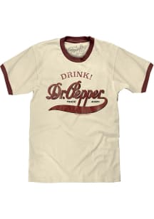 Dr Pepper Beige Drink Retro Ringer Short Sleeve Fashion T Shirt