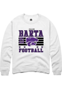 Callen Barta Rally Mens White K-State Wildcats NIL Striped Player Crew