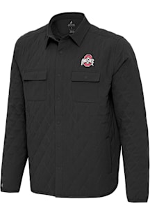 Mens Ohio State Buckeyes Black Antigua Persistent Medium Weight Jacket