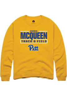 Darren McQueen Rally Mens Gold Pitt Panthers NIL Stacked Box Player Crew