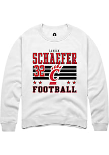 Landen Schaefer Cincinnati Bearcats Mens White Football NIL Striped Player Crew
