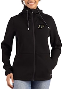 Womens Purdue Boilermakers Black Cutter and Buck Epic Comfort Full Zip Light Weight Jacket
