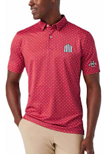 Mizzen+Main Iowa State Cyclones Mens Cardinal Haylard Dot Short Sleeve Fashion Polo