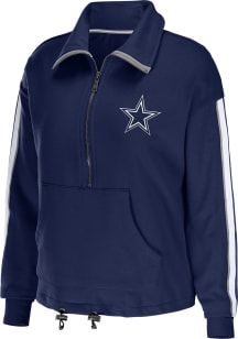 Dallas Cowboys Womens Navy Blue Bungee 1/4 Zip Pullover