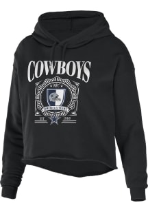 Dallas Cowboys Womens Black Cropped Hooded Sweatshirt