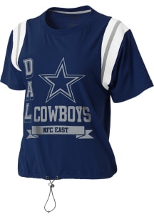 Dallas Cowboys Womens Navy Blue Cinched Short Sleeve T-Shirt