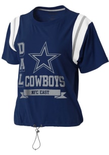 Dallas Cowboys Womens Navy Blue Cinched Short Sleeve T-Shirt