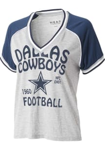 Dallas Cowboys Womens Grey Raglan Short Sleeve T-Shirt