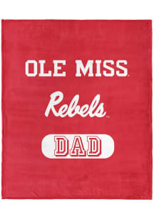 Ole Miss Rebels Dad Silk Touch Fleece Blanket - Red