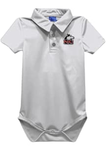 Vive La Fete Northern Illinois Huskies Baby White Team Short Sleeve One Piece Polo
