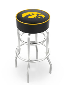 Black Iowa Hawkeyes Double-Ring Swivel Pub Stool