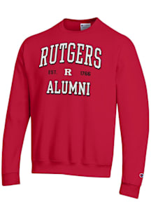 Champion Rutgers Scarlet Knights Mens Red Est Date Alumni Powerblend Long Sleeve Crew Sweatshirt