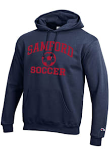 Champion Samford University Bulldogs Mens Navy Blue Soccer Powerblend Long Sleeve Hoodie
