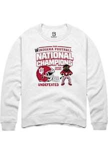 Summit Sportswear Indiana Hoosiers Mens White Headlines 2025 National Champions Long Sleeve Crew S..
