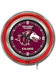 Southern Illinois Salukis Double Neon Wall Clock