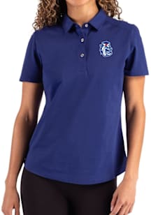 Cutter and Buck Fresno State Bulldogs Womens Navy Blue Vault Advantage Short Sleeve Polo Shirt