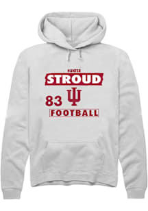 Hunter Stroud Indiana Hoosiers Mens White Football NIL Striped Player Hood