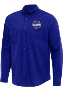 Antigua Florida Gators Mens Blue 2025 Mens Basketball National Champions Flight Long Sleeve Dress..