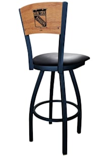 New York Rangers Vinyl Seat Maple Back Swivel Pub Stool - Black