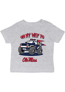 Vive La Fete Ole Miss Rebels Infant On My Way Short Sleeve T-Shirt Grey