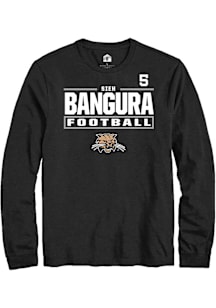 Sieh Bangura Ohio Bobcats Black Football NIL Stacked Box Long Sleeve Player T Shirt
