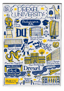 Drexel Dragons Brown Wood Magnet