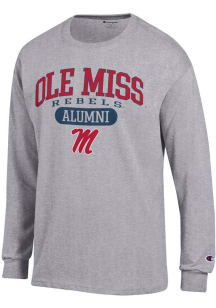 Champion Ole Miss Rebels Grey Pill Alumni Jersey Long Sleeve T Shirt