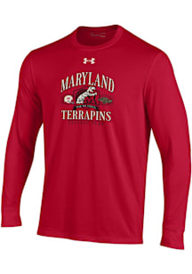 Under Armour Maryland Terrapins Red Football Homecoming 2025 Long Sleeve T Shirt