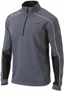 Columbia Texas Tech Red Raiders Mens Black Heat Seal Omni Wick Shotgun 2.0 Long Sleeve Qtr Zip Pul..