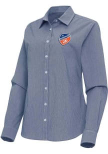 Antigua FC Cincinnati Womens Porter Long Sleeve Navy Blue Dress Shirt