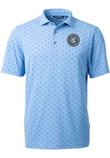 Cutter and Buck New York City FC Mens Light Blue Virtue Eco Pique Tile Short Sleeve Polo
